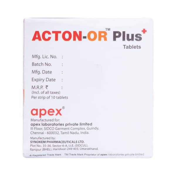 Acton Or Plus Strip Of 10 Tablets