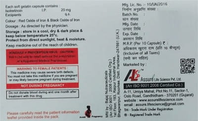 I Sure 20mg Strip Of 10 Capsules