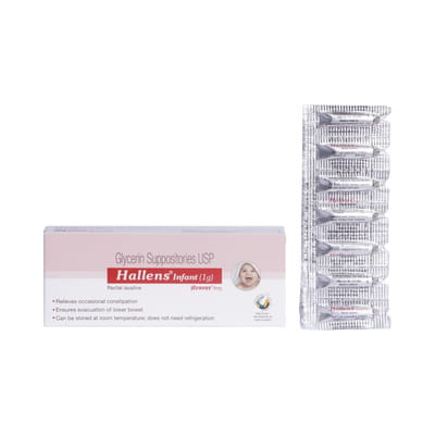 Hallens Infant 1gm Strip Of 7 Suppositories