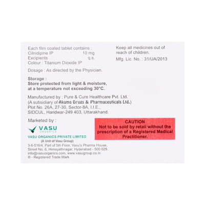 Cildipin 10mg Strip Of 10 Tablets