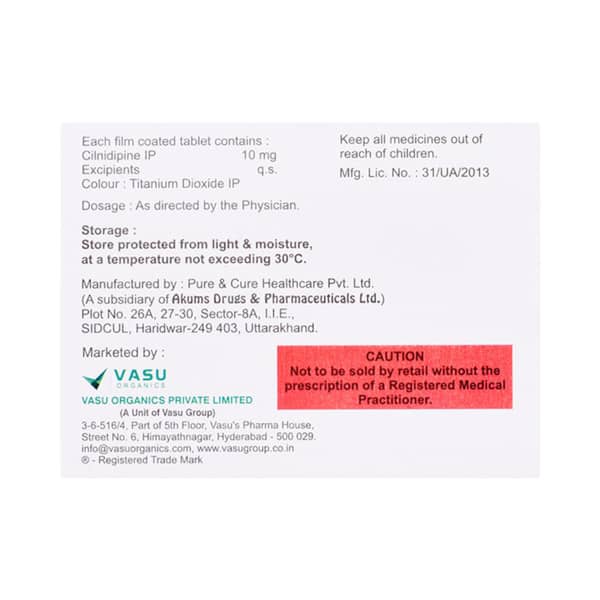 Cildipin 10mg Strip Of 10 Tablets