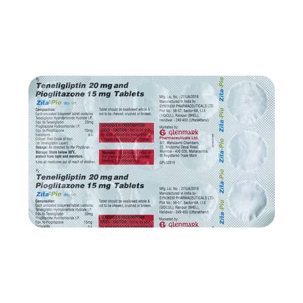 Zita Pio 20/15mg Strip Of 15 Tablets