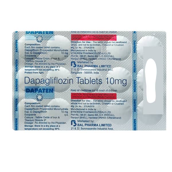 Dapaten 10mg Strip Of 15 Tablets