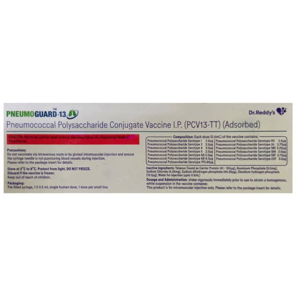 Pneumoguard 13 Vaccine Pre Filled Syringe Of 0.5Ml Suspension For Vaccine
