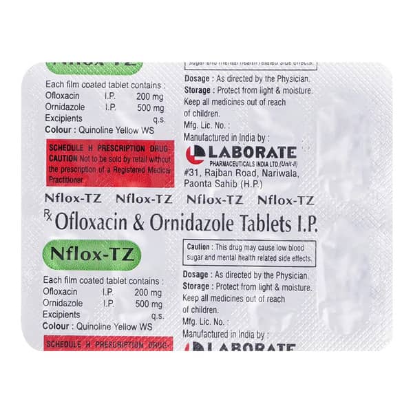 Nflox Tz 200/500Mg Strip Of 10 Tablets