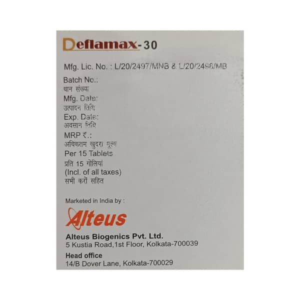 Deflamax 30mg Strip Of 15 Tablets