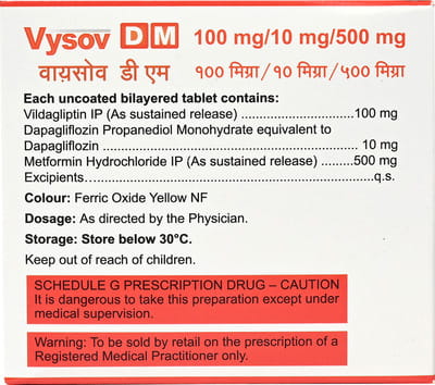 Vysov Dm 100/10/500mg Strip Of 10 Tablets