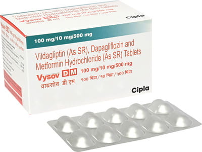 Vysov Dm 100/10/500mg Strip Of 10 Tablets