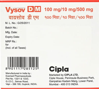 Vysov Dm 100/10/500mg Strip Of 10 Tablets
