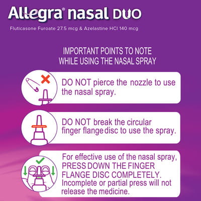 Allegra Nasal Duo 70md Bottle Of 7gm Nasal Spray