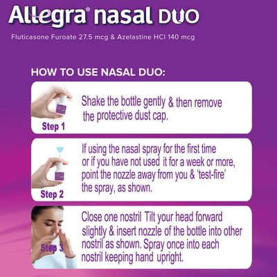 Allegra Nasal Duo 70md Bottle Of 7gm Nasal Spray