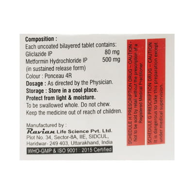 Zedxr 80/500mg Strip Of 10 Tablets