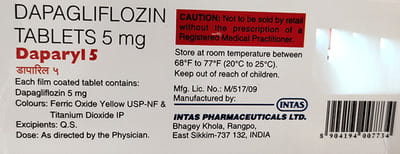 Daparyl 5mg Strip Of 10 Tablets