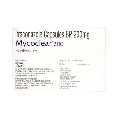 Mycoclear 200mg Strip Of 10 Capsules