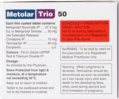 Metolar Trio 50mg Strip Of 10 Tablets