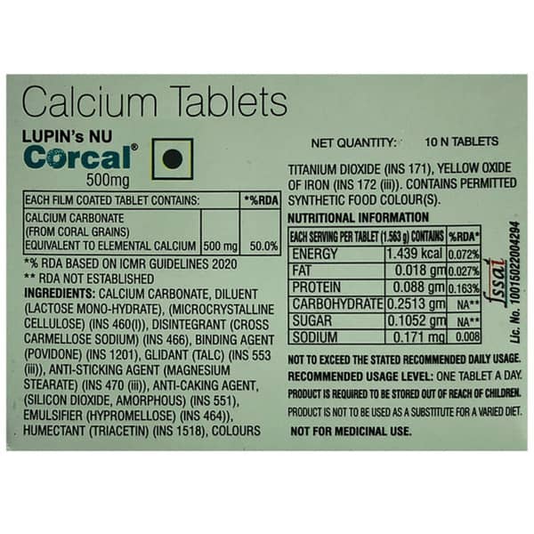Lupins Nu Corcal 500Mg Strip Of 10 Tablets