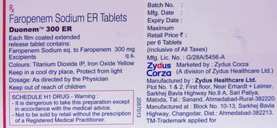 Duonem Er 300mg Strip Of 10 Tablets
