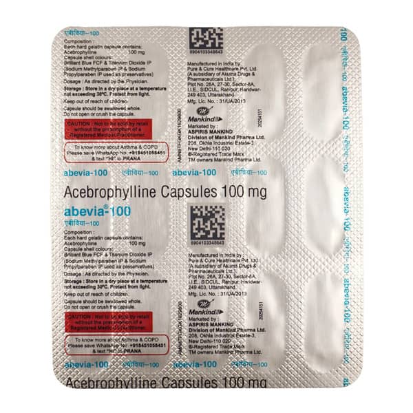 Abevia 100Mg Strip Of 15 Capsules