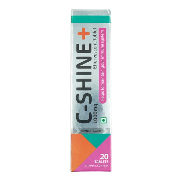 C Shine Plus Orange Flavour Sugar Free Bottle Of 20 Effervescent Tablets