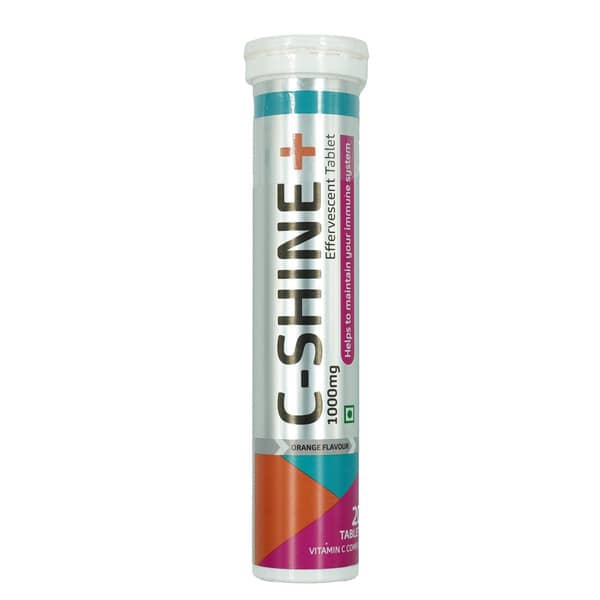 C Shine Plus Orange Flavour Sugar Free Bottle Of 20 Effervescent Tablets