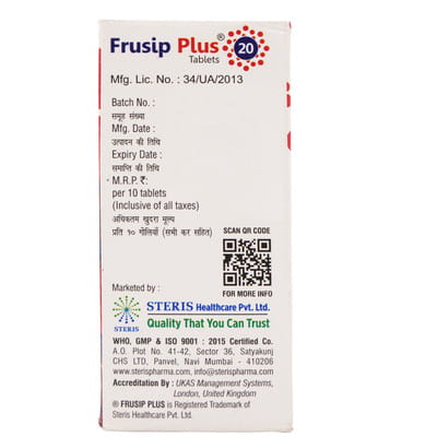 Frusip Plus 20mg Strip Of 10 Tablets