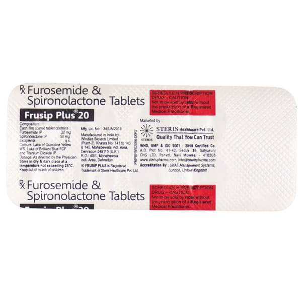 Frusip Plus 20mg Strip Of 10 Tablets