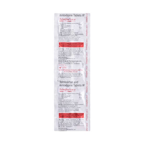 Telmifine Am 40/5mg Strip Of 10 Tablets