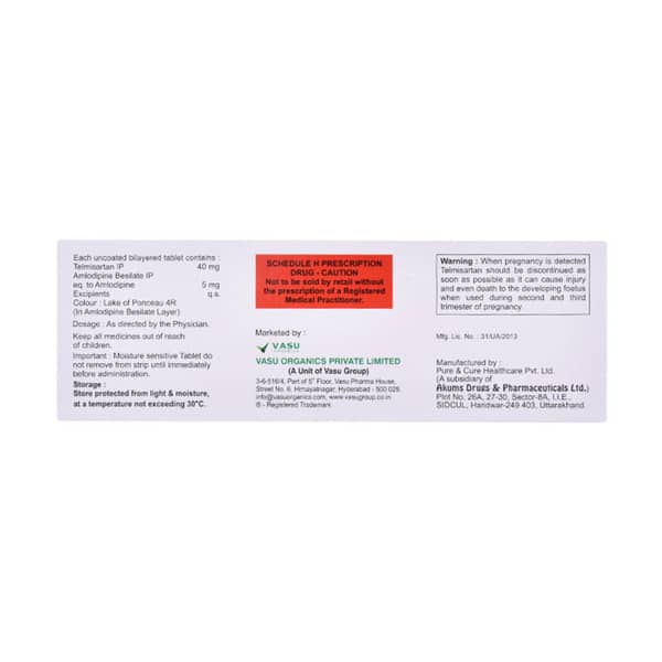 Telmifine Am 40/5mg Strip Of 10 Tablets