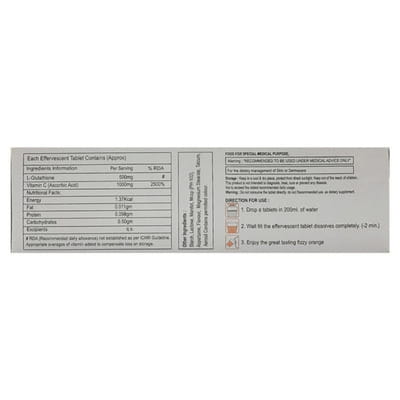 Glutasip Orange Flavour Sugar Free Bottle Of 20 Effervescent Tablets