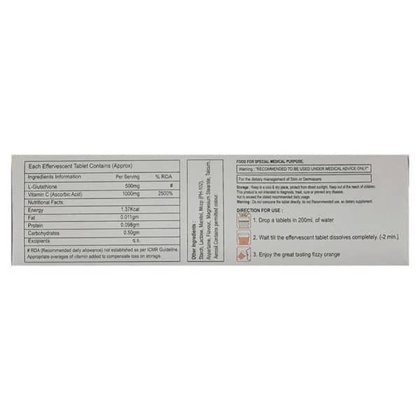Glutasip Orange Flavour Sugar Free Bottle Of 20 Effervescent Tablets