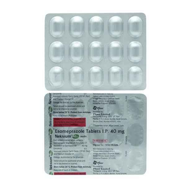 Neksium 40mg Strip Of 15 Tablets