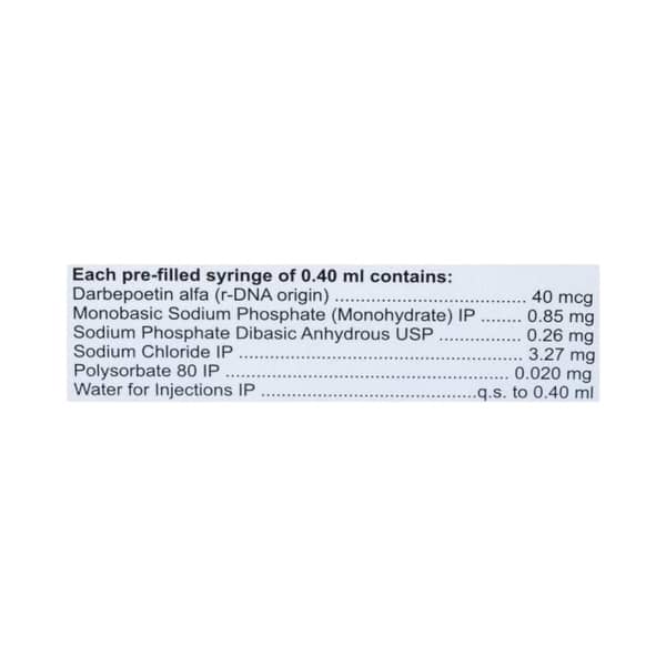 Darbecon 40Mcg Pre Filled Syringe Of 0.4Ml Injection