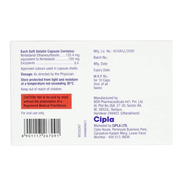 Nintib 100Mg Strip Of 10 Softgel Capsules