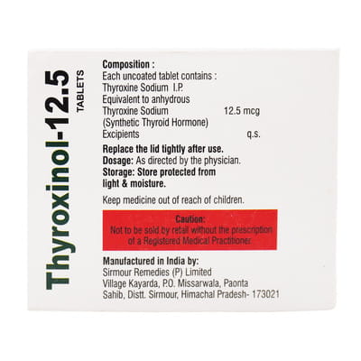 Thyroxinol 12.5 Tablet 120 No'S