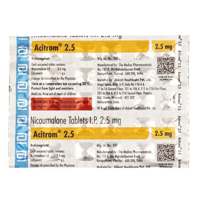 Acitrom 2.5mg Strip Of 30 Tablets