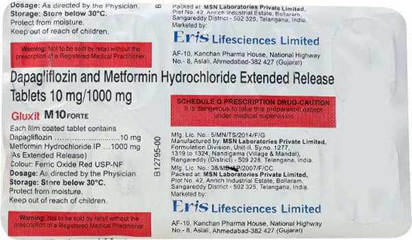 Gluxit M 10mg Forte Strip Of 10 Tablets