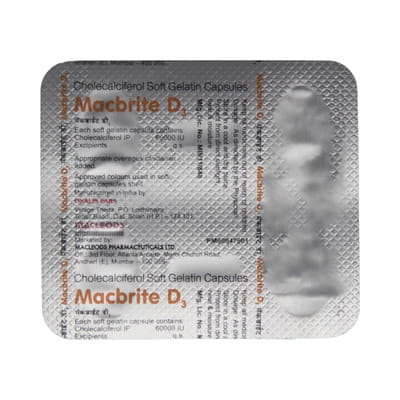 Macbrite D3 60k Strip Of 8 Softgel Capsules