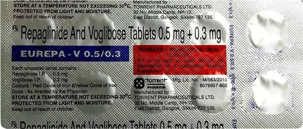 Eurepa V 0.5/0.3mg Strip Of 10 Tablets