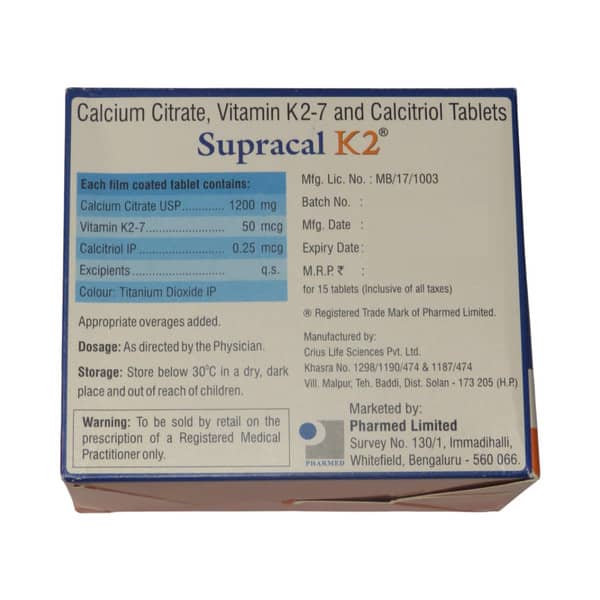 Supracal K2 Strip Of 15 Tabets