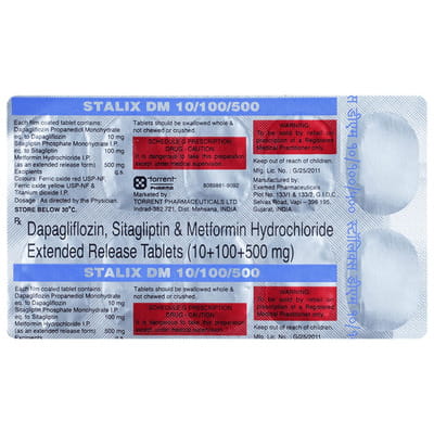 Stalix Dm 10/100/500mg Strip Of 10 Tablets