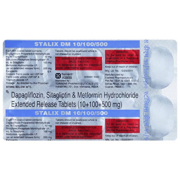 Stalix Dm 10/100/500mg Strip Of 10 Tablets