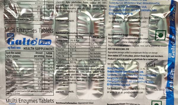 New Galto Plus Strip Of 10 Tablets