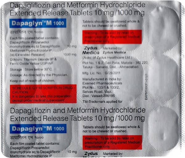 Dapaglyn M 1000mg Strip Of 15 Tablets