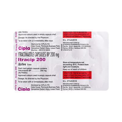 Itracip 200mg Strip Of 10 Capsules