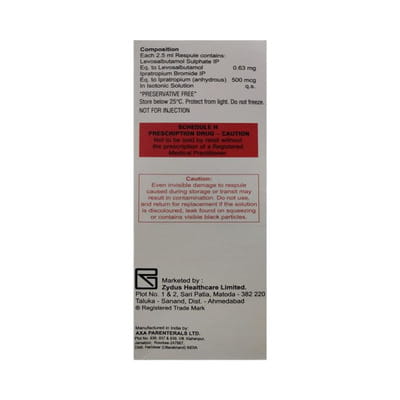 Combimist Ld 0.63mg/500mcg 2.5ml Packet Of 5 Respules