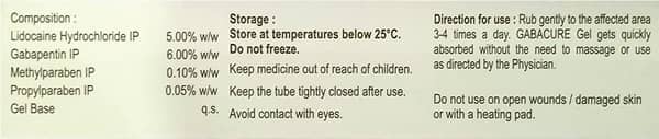 Gabacure Tube Of 30gm Gel