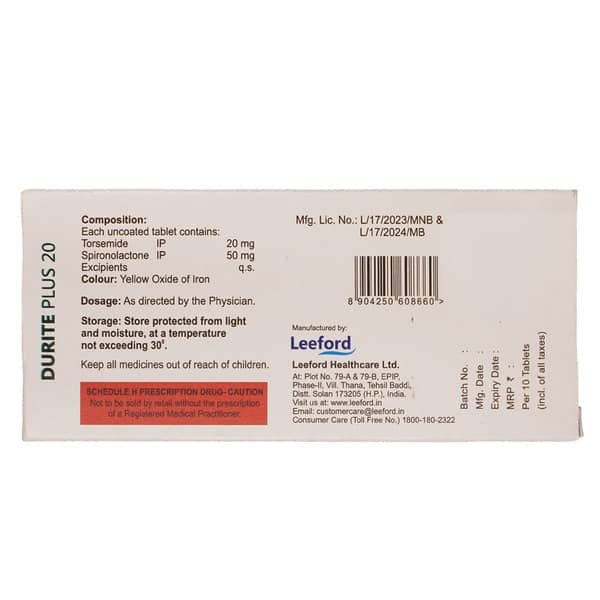 Durite Plus 20Mg Strip Of 10 Tablets
