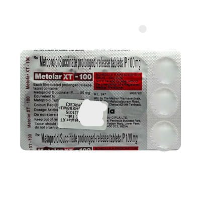 Metolar Xt 100mg Strip Of 15 Tablets