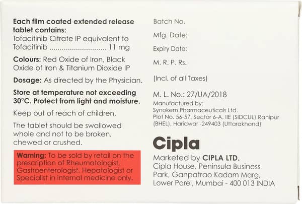 Tofajak In Xr 11mg Strip Of 10 Tablets