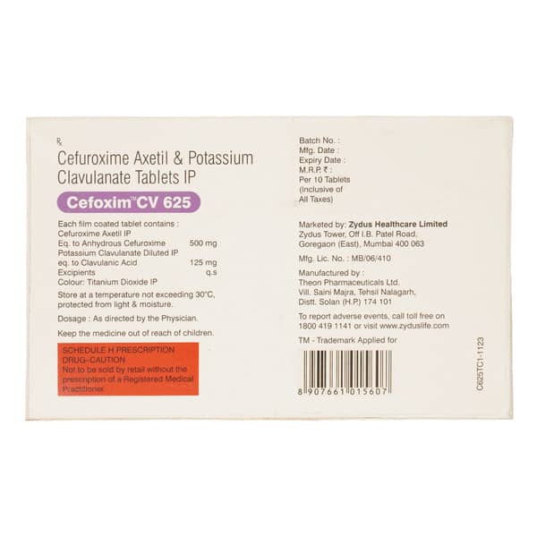 Cefoxim Cv 625mg Strip Of 10 Tablets